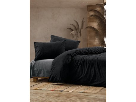 L`ESSENTIEL MAISON Poplin posteljina (200 x 220) Crash Black