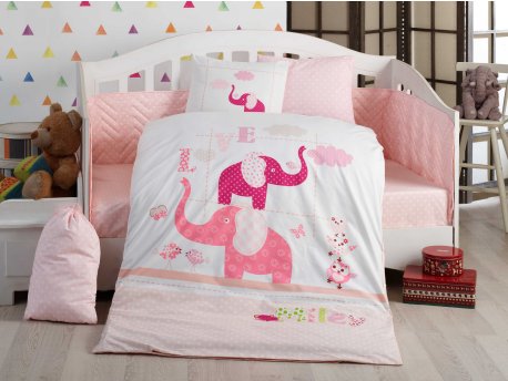 L`ESSENTIEL MAISON Poplin posteljina za bebe Preety Pink