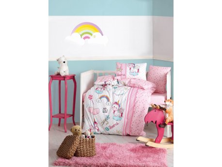 L`ESSENTIEL MAISON Ranforce posteljina za bebe Unicorn Pink