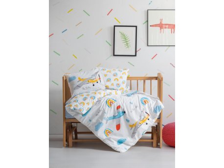 L`ESSENTIEL MAISON Ranforce posteljina za bebe Sky Blue