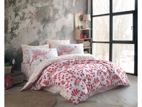 L`ESSENTIEL MAISON Ranforce posteljina (160x220) Silvia Red