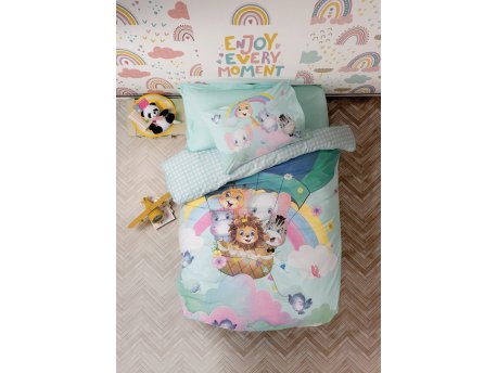 L`ESSENTIEL MAISON Ranforce posteljina (160x220) Cute Animals Mint