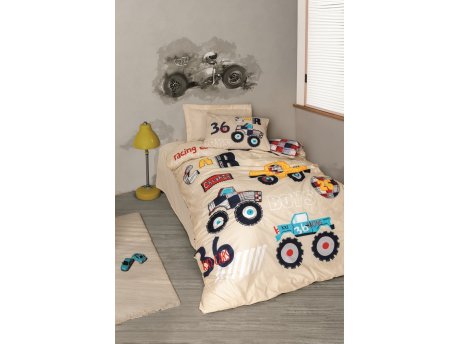 L`ESSENTIEL MAISON Ranforce posteljina (160x220) Cars Beige