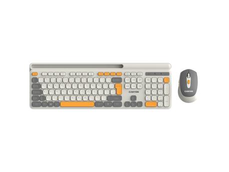 CANYON Tastatura i miš HSET-W5 EN/AD Wireless Bež