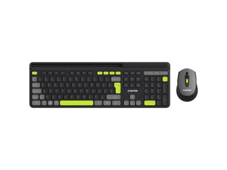 CANYON Tastatura i miš HSET-W5 EN/AD Wireless Crna