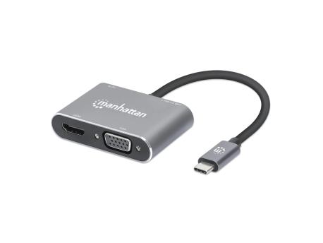 MANHATTAN Docking station 4u1 USB-C - VGA/HDMI/USB 3.0 (130691)