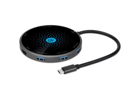 MANHATTAN Docking station 8u1 USB-C - HDMI/3xUSB/CR/PD 60W sa bežičnim punjenjem (166560)