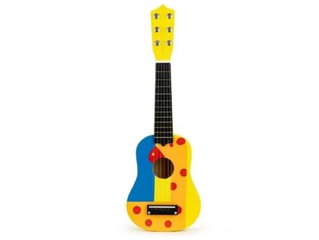 ECO TOYS Drvena gitara za decu sa metalnim §icama cube yellow