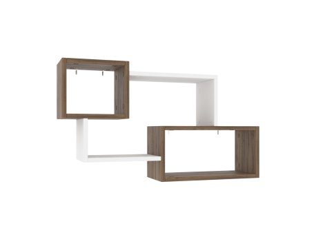 HANAH HOME Zidna polica Ayder Walnut White