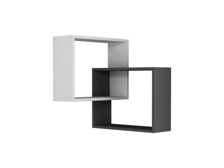 HANAH HOME Zidna polica Ring White Anthracite