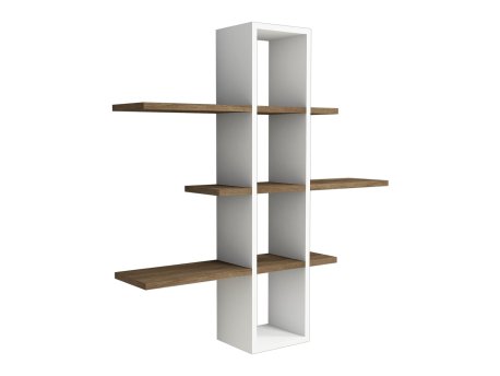 HANAH HOME Zidna polica Ardo Walnut White