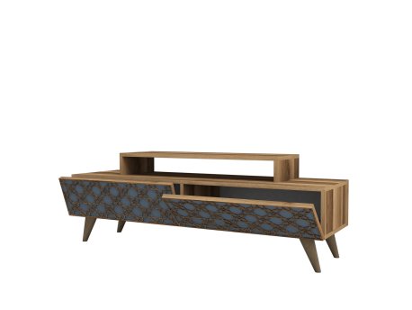 HANAH HOME TV polica City Walnut Chalcedony