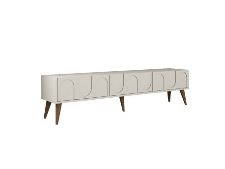 HANAH HOME TV polica Lyon 44 Cream Walnut