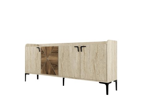 HANAH HOME Komoda Venedik Walnut Travertine