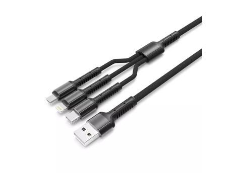 LDNIO LC93 3u1 kabl za punjač USB A na lightning/microUSB/USB-C