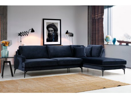 Atelier del Sofa Ugaona garnitura Papira Corner Right (L3+Chl) Navy Blue