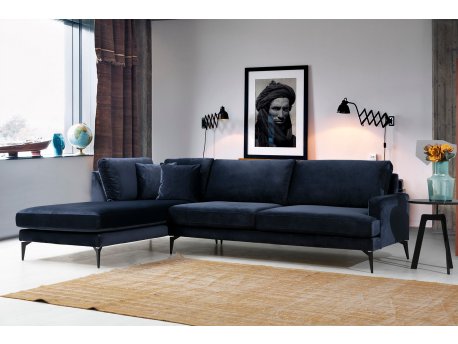 Atelier del Sofa Ugaona garnitura Papira Corner Left (Chl+3R) Navy Blue