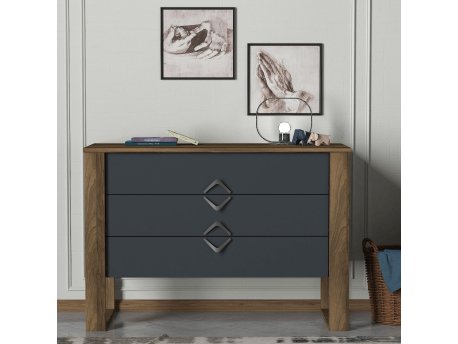 HANAH HOME Komoda Bumerang Walnut Anthracite