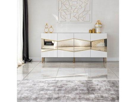 HANAH HOME Komoda Nice White Gold
