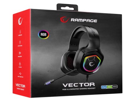 RAMPAGE Slusalice sa mikrofonom (RM-K90, CRNE)