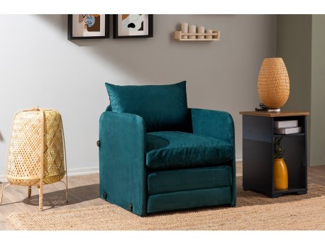 Atelier del Sofa Fotelja na razvlačenje Saga Single Petrol Green
