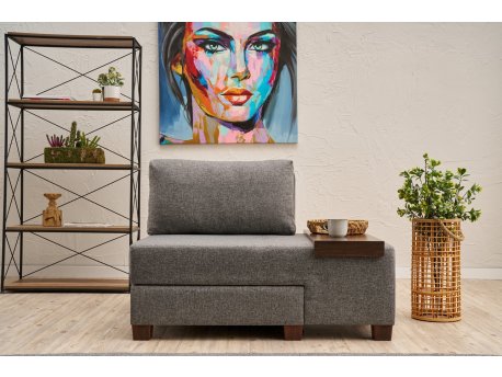 Atelier del Sofa Fotelja na razvlačenje Perenna Linen Right Grey