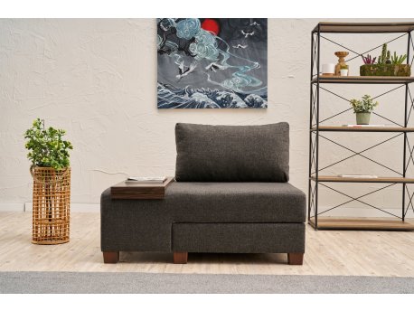 Atelier del Sofa Fotelja na razvlačenje Perenna Linen Left Anthracite