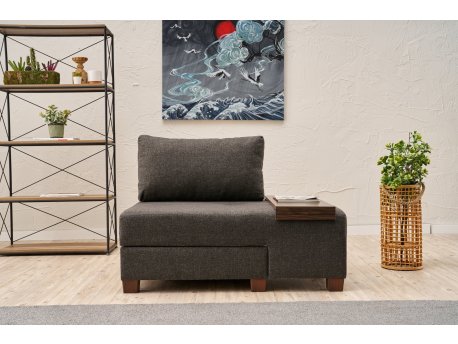 Atelier del Sofa Fotelja na razvlačenje Perenna Linen Right Anthracite