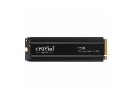 CRUCIAL T500 2TB PCIe Gen4 NVMe M.2 SSD with heatsink