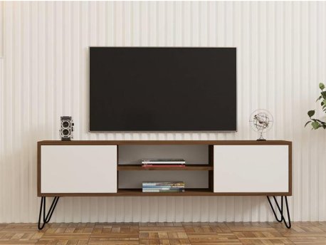HOME LINE TV polica Eva Walnut White