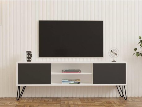 HOME LINE TV polica Hare White Anthracite