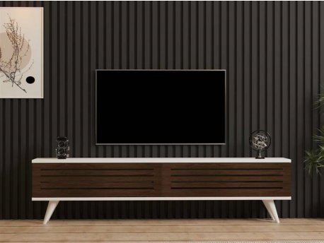 HOME LINE TV polica Hill White Walnut