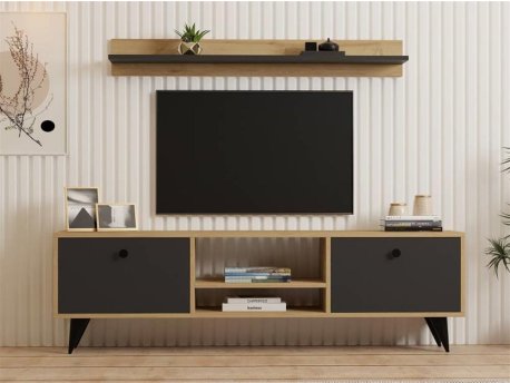 HOME LINE TV polica Sliva Sapphire Oak Anthracite
