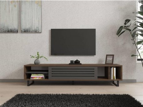 HOME LINE TV polica Eray Walnut Anthracite