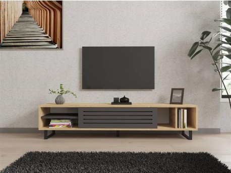 HOME LINE TV polica Safir Sapphire Oak Anthracite