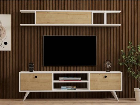 HOME LINE TV polica Italo White Sapphire Oak