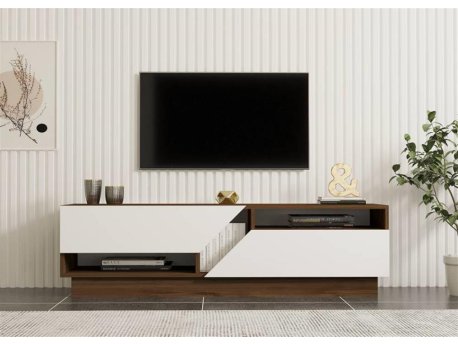 HOME LINE TV polica Koza Walnut White