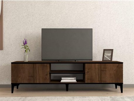 HOME LINE TV polica Erem Walnut Black