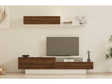HOME LINE TV polica Elda White Walnut