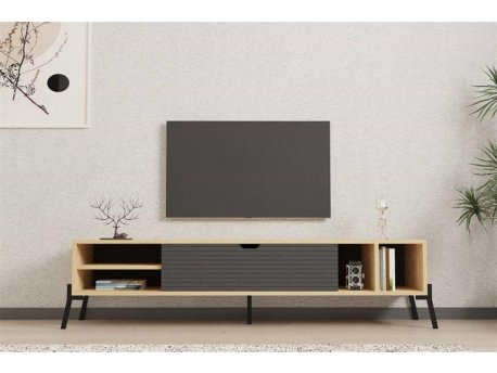 HOME LINE TV polica Ponza Sapphire Oak Anthracite