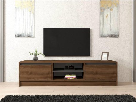 HOME LINE TV polica Olca Walnut Anthracite