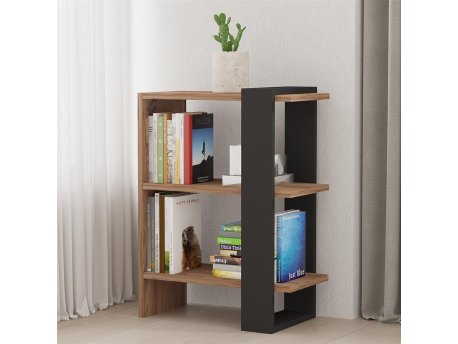 HOME LINE Polica za knjige Ova Atlantic Pine Anthracite