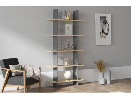 HOME LINE Polica za knjige Lina Sapphire Oak Anthracite