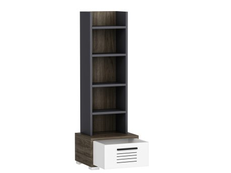 HANAH HOME Polica za knjige Dawn Walnut White Anthracite