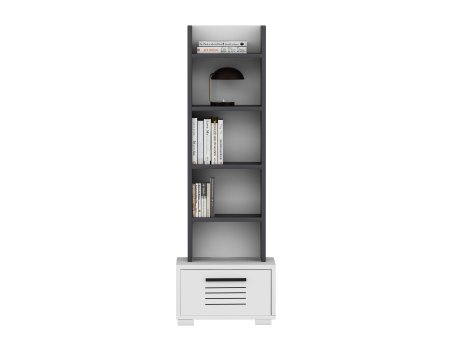 HANAH HOME Polica za knjige Dawn Anthracite White