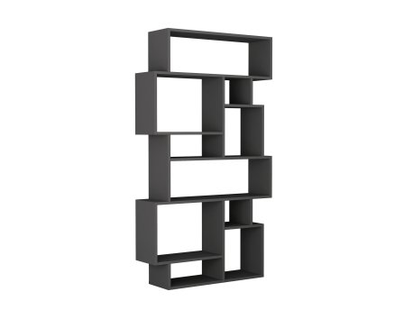 HANAH HOME Polica za knjige Karmato Anthracite