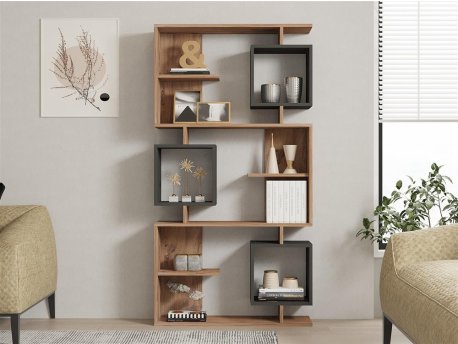 HOME LINE Polica za knjige Icardi Atlantic Pine Anthracite