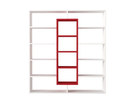 HANAH HOME Polica za knjige Ample White Red