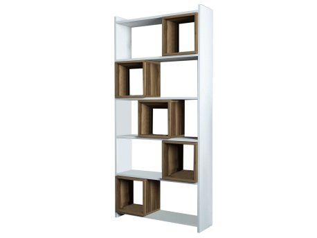 HANAH HOME Polica za knjige Box White Walnut