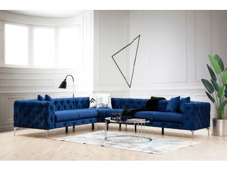 Atelier del Sofa Ugaona garnitura Como Left Navy Blue